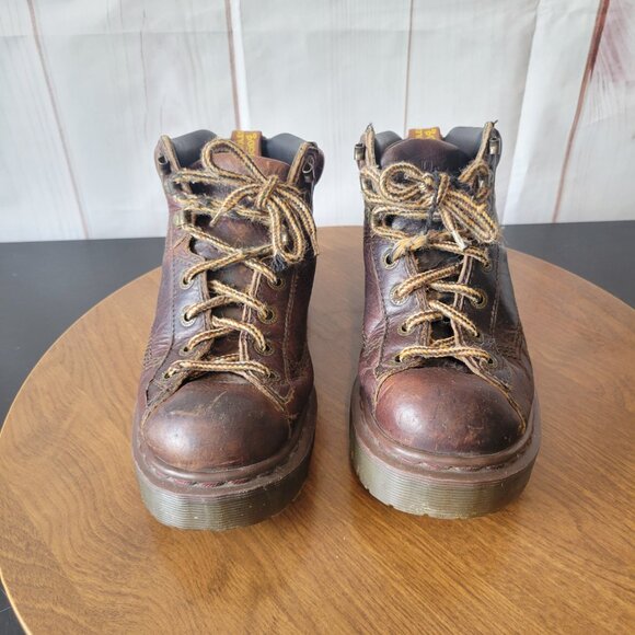 Vintage Y2k Dr. Martens 8287 Brown Leather Boots, Men’s 7, Air Wair, Y2K Chunky - Picture 2 of 12